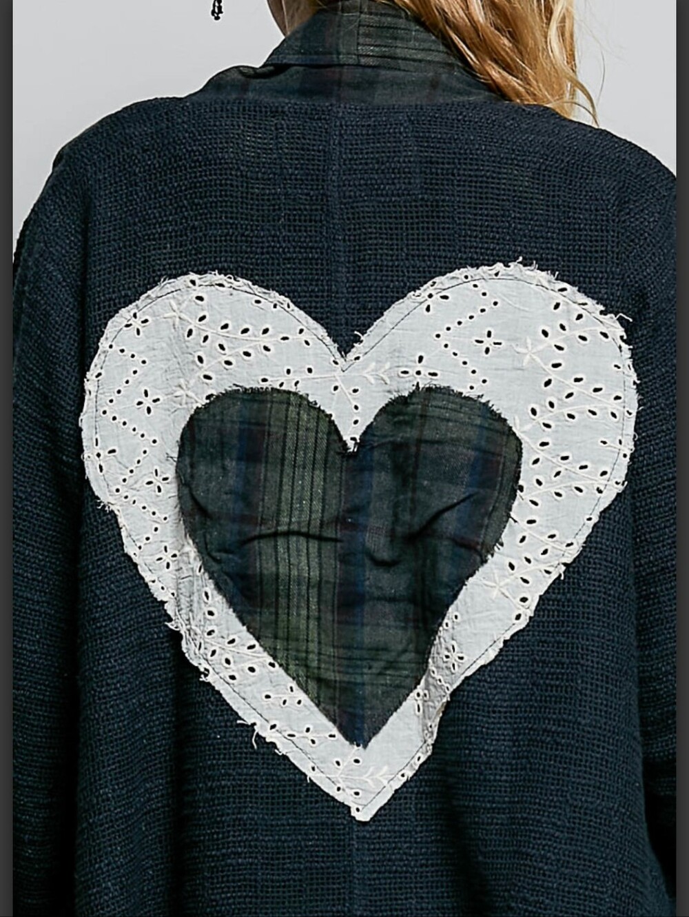 #1908 POL Heart & Soul Plaid Patchwork Duster – Midnight Forest - Picture 8 of 8